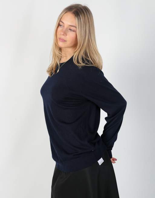 Vintage Aquascutum L knitted jumper in navy blue, 3 of 4