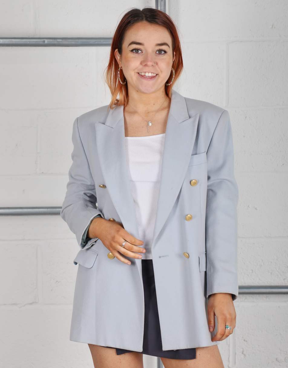 Vintage Aquascutum Size M smart blazer suit jacket in blue