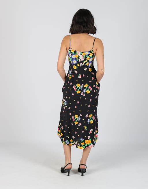 Vintage AquaSuit S woven maxi dress in black, 3 of 4
