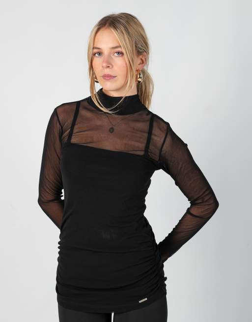 Vintage Arbis S mesh top in black, 3 of 4