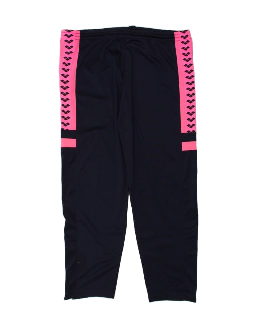 Vintage Arena Size XL Graphic Tracksuit Trousers in Navy Blue