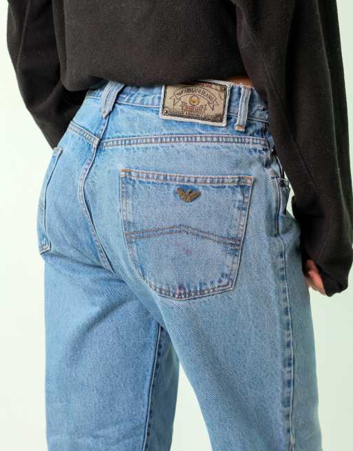 Vintage Armani 32x32 Denim Jeans Light Blue