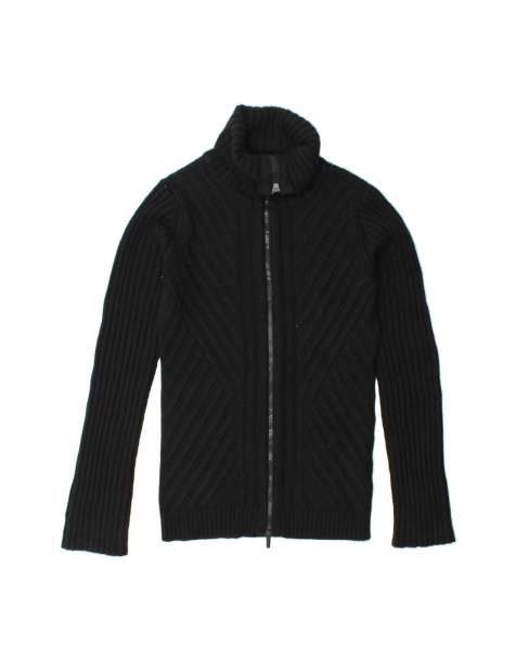 Vintage Armani Cardigan Sweater EU 44 Large In Black Striped - view 1