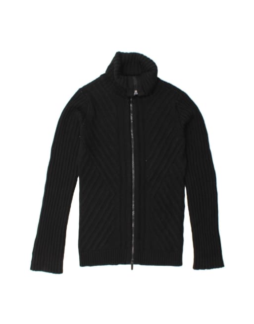 Vintage Armani Cardigan Sweater EU 44 Large In Black Striped