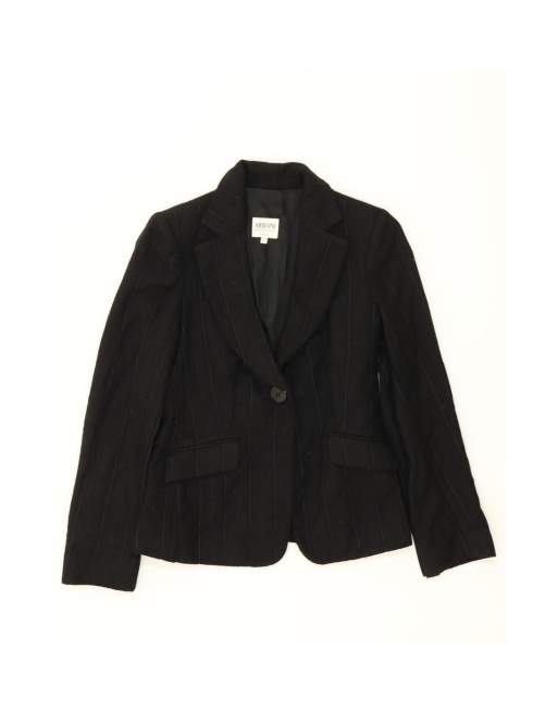 Vintage Armani Collezioni 1 Button Blazer Jacket It 40 Small In Black Striped