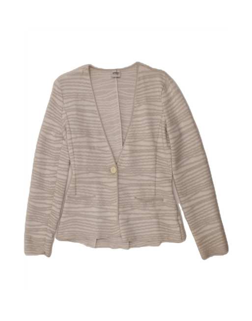 Vintage Armani Collezioni 1 Button Blazer Jacket UK 10 Small In White Striped
