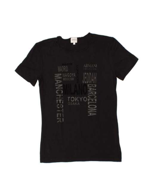 Vintage Armani Collezioni Graphic T-shirt Top It 44 Medium In Black