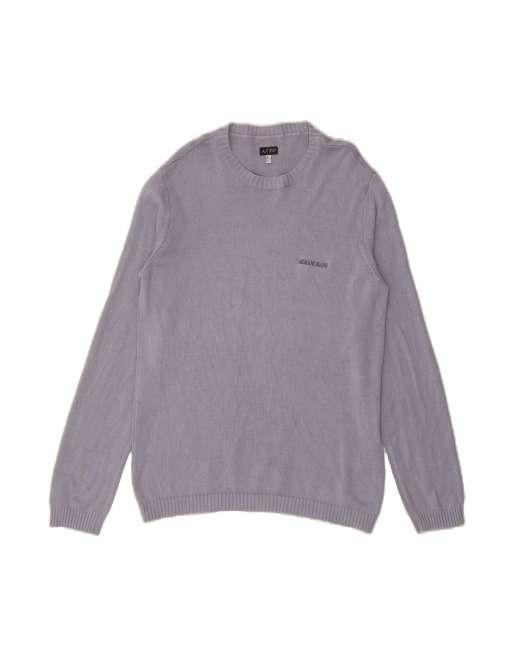 Vintage Armani Crew Neck Jumper Sweater Large In Purple