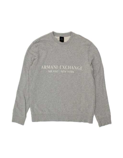 Vintage Armani Exchange Graphic Sweatshirt Jumper Large In Grey