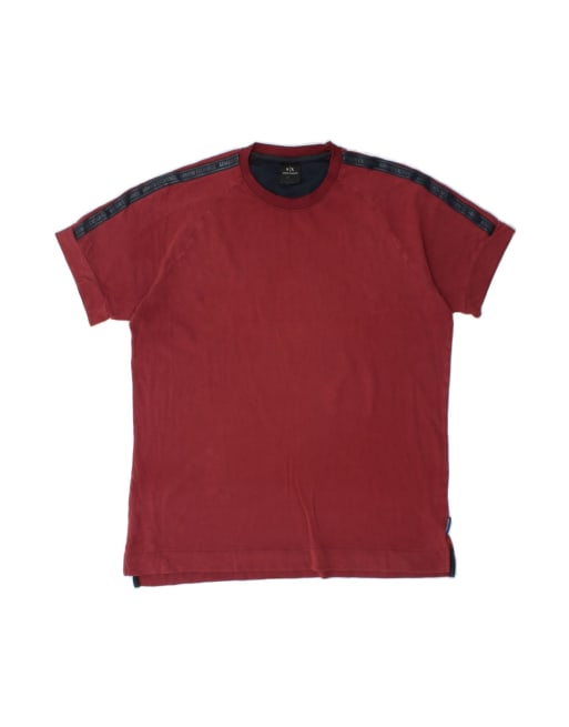 Vintage Armani Exchange Graphic T-shirt Top Large In Burgundy