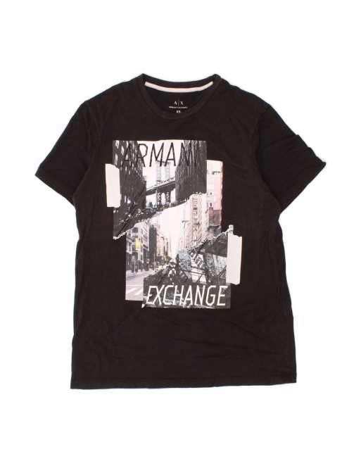 Vintage Armani Exchange Graphic T-shirt Top XS In Black