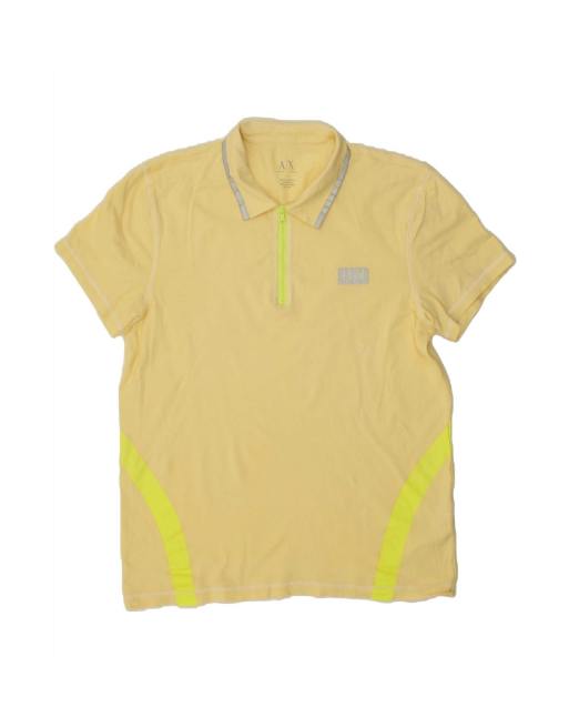 Vintage Armani Exchange Polo Shirt XL In Yellow