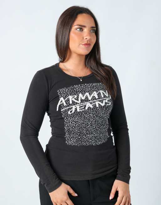 Vintage Armani Jeans 12 long sleeve top in black