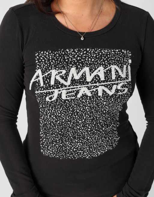 Vintage Armani Jeans 12 long sleeve top in black | ASOS