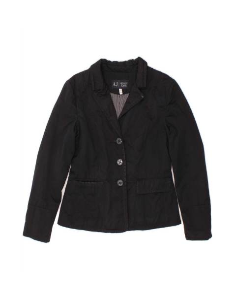 Vintage Armani Jeans 3 Button Blazer Jacket EU 42 Medium In Black - view 1