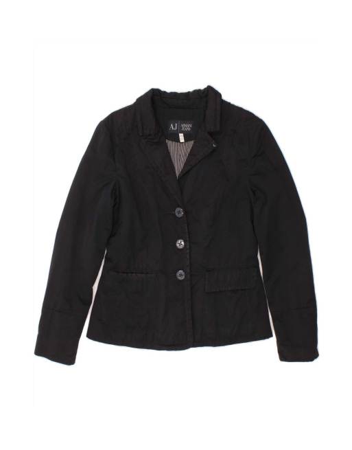 Vintage Armani Jeans 3 Button Blazer Jacket EU 42 Medium In Black