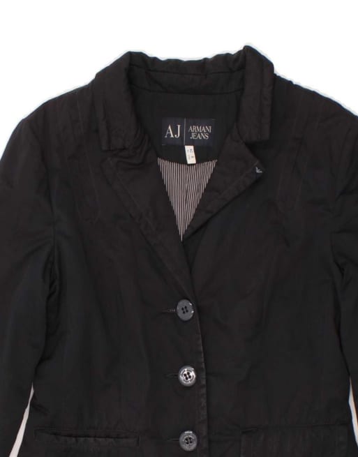 Vintage Armani Jeans 3 Button Blazer Jacket EU 42 Medium In Black, 3 of 4