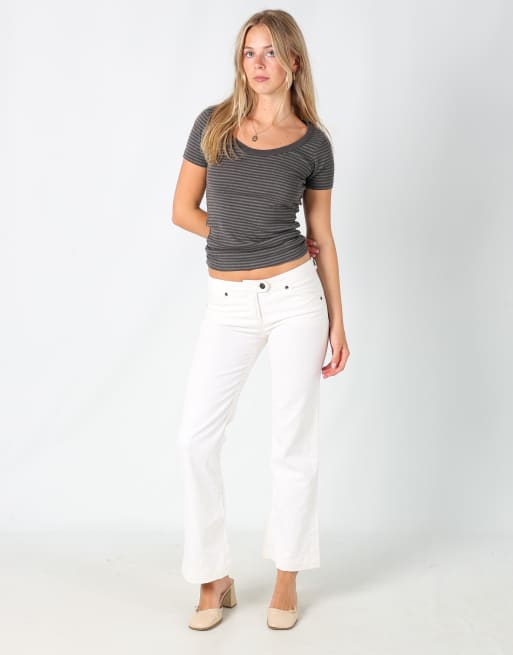 Vintage Armani Jeans 8 flare jeans in ivory
