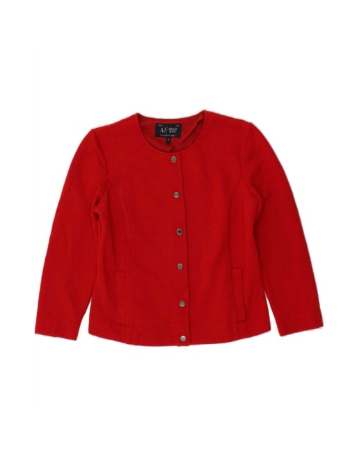 Vintage Armani Jeans Crop 6 Button Blazer Jacket It 46 Large In Red Check