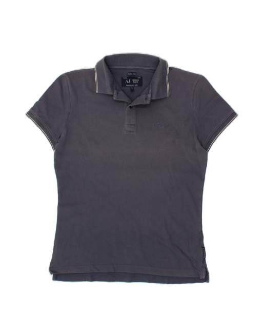 Vintage Armani Jeans Extra Slim Fit Polo Shirt XL In Blue