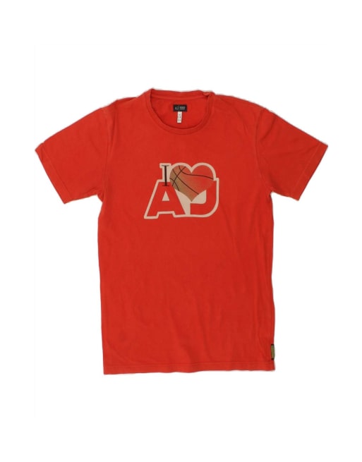 Vintage Armani Jeans Graphic T-shirt Top Medium In Red