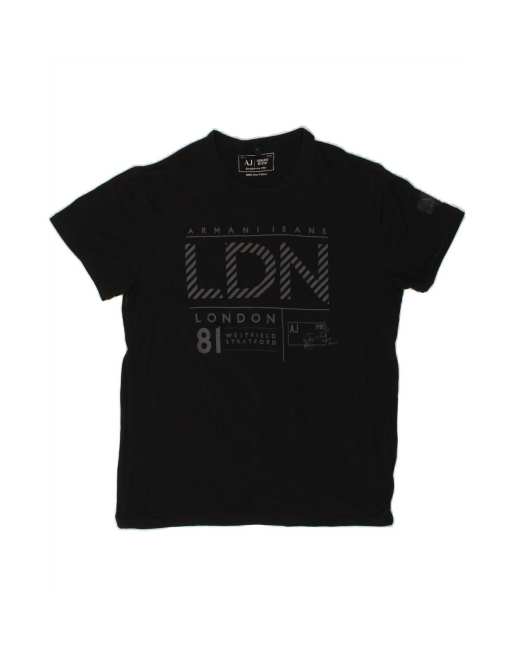 Vintage Armani Jeans Graphic T-shirt Top Small In Black