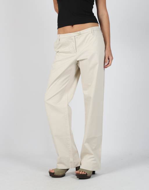 Vintage Armani Jeans L woven trousers in cream, 2 of 4