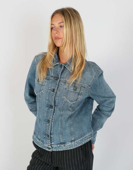 Vintage Armani Jeans M denim jacket in light blue, 3 of 4
