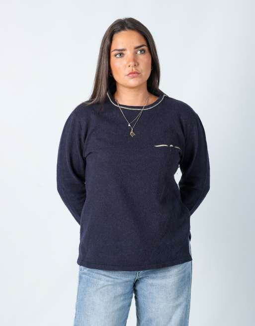 Vintage Armani Jeans M knitted jumper in navy blue