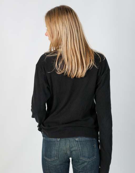 Vintage Armani Jeans M long sleeve top in black | ASOS