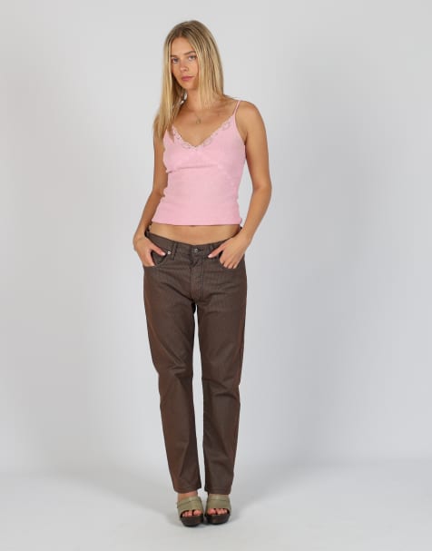 Vintage Armani Jeans M straight jeans in brown - view 1