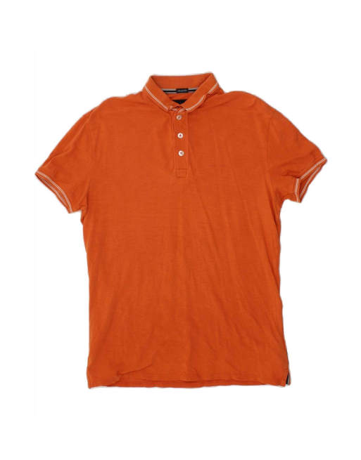 Vintage Armani Jeans Muscle Fit Polo Shirt Large In Orange