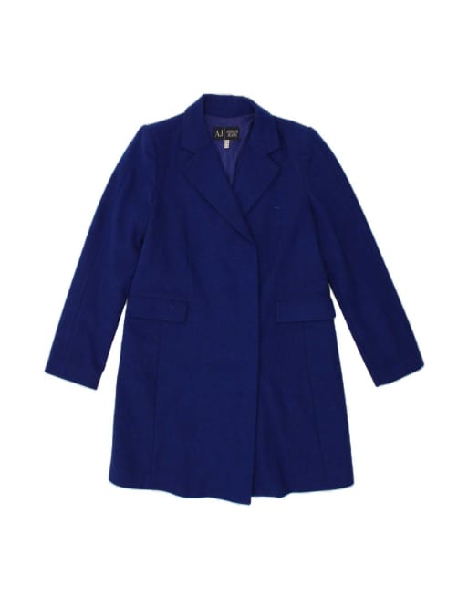 Vintage Armani Jeans Overcoat US 10 Large In Blue