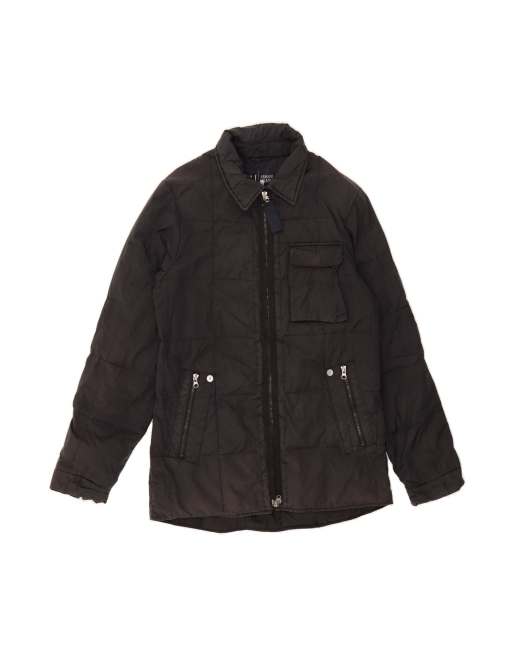 Vintage Armani Jeans Padded Jacket UK 40 Large In Black | ASOS