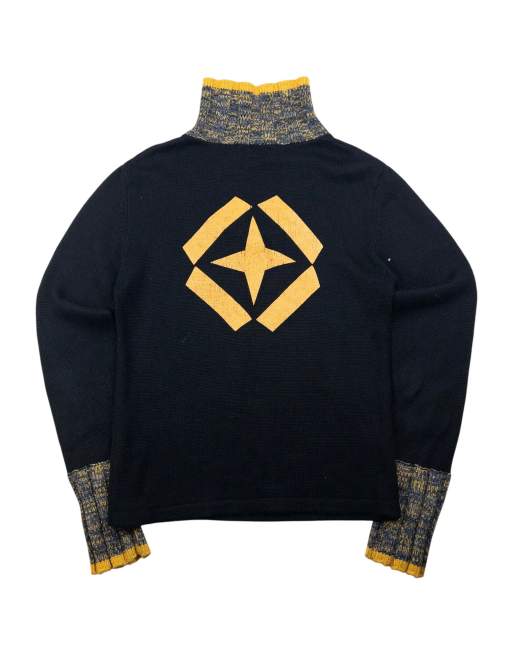 Vintage Armani Jeans Q zip knit jumper size m in black