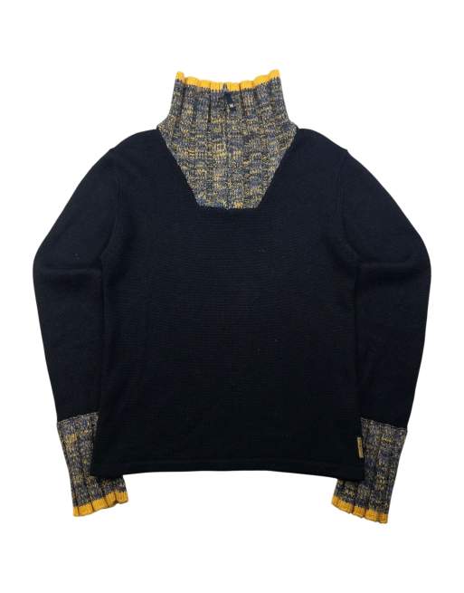 Vintage Armani Jeans Q zip knit jumper size m in black, 2 of 4