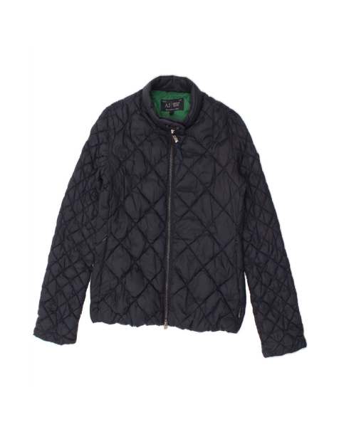Vintage Armani Jeans Quilted Jacket EU 40 Medium In Blue - view 1