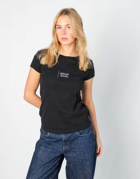 Vintage Armani Jeans S baby tee in black - view 1