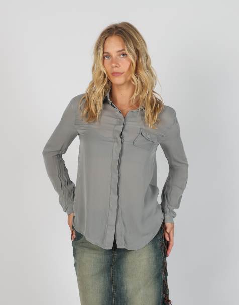 Vintage Armani Jeans S blouse in grey - view 1
