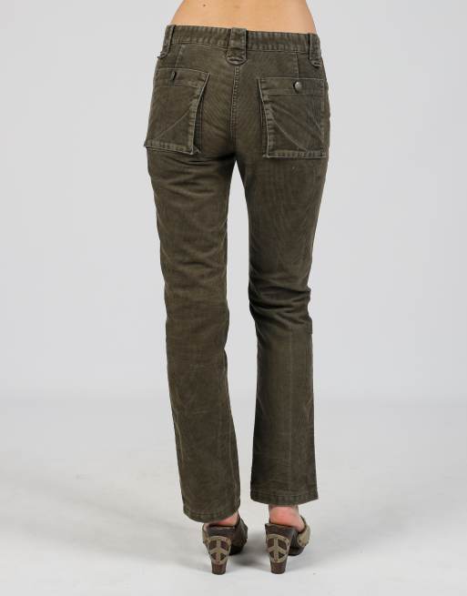 Vintage Armani Jeans S cord casual trousers in dark green, 4 of 4