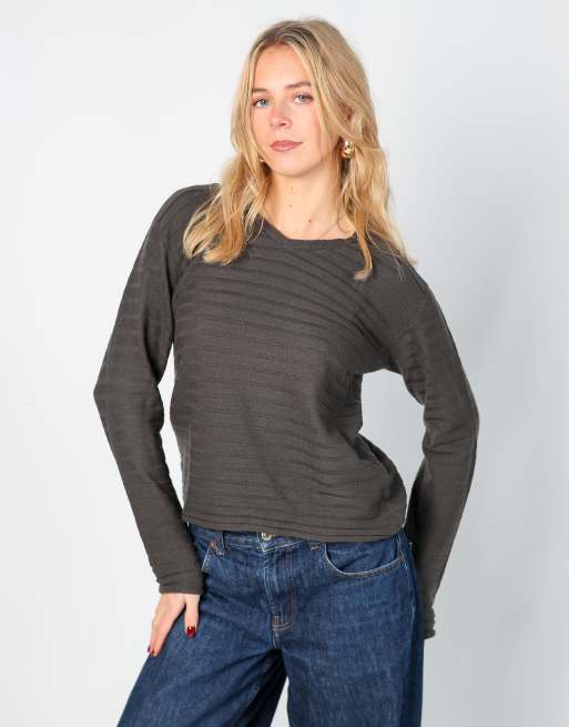 Vintage Armani Jeans S knitted jumper in charcoal grey