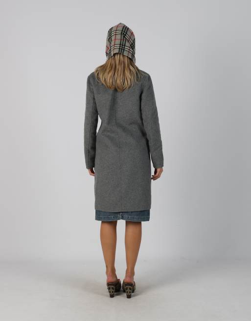 Vintage Armani Jeans S trench coat in charcoal grey, 3 of 4
