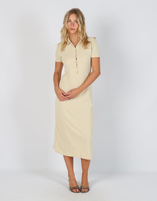 Vintage Armani Jeans S woven midi dress in cream, 1 of 4
