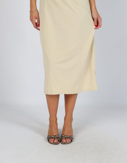 Vintage Armani Jeans S woven midi dress in cream, 2 of 4