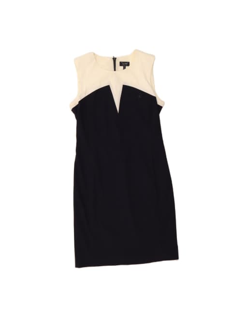 Vintage Armani Jeans Sheath Dress US 8 Medium In Blue Colourblock