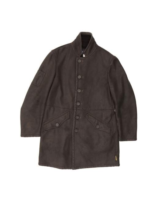 Vintage Armani Jeans Sherpa Jacket UK 40 Large In Brown
