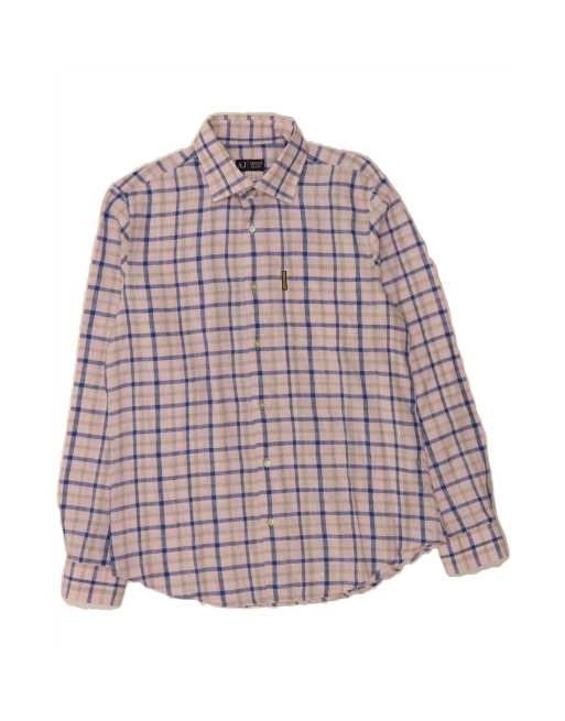 Vintage Armani Jeans Shirt Large In Pink Check