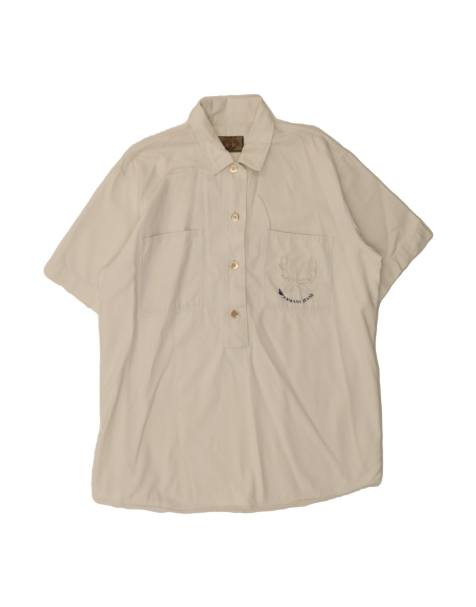 Vintage Armani Jeans Short Sleeve Pullover Shirt UK 22 3XL In White - view 1