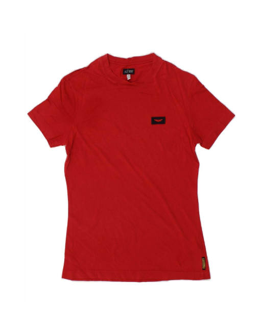 Vintage Armani Jeans T-shirt Top Small In Red