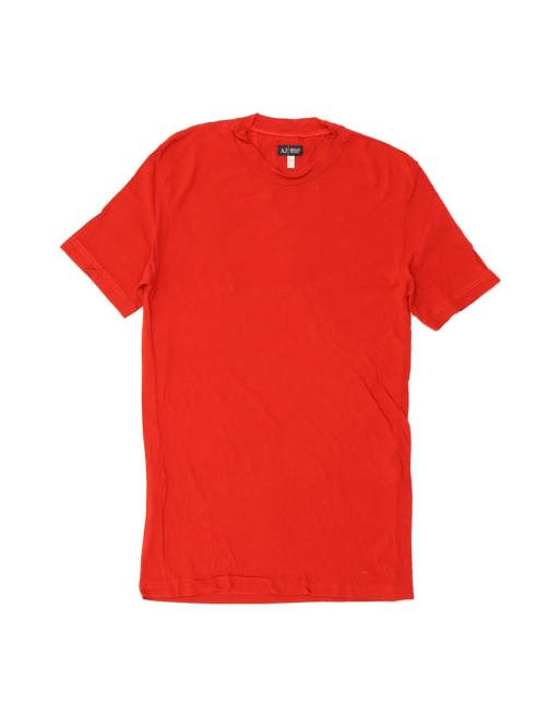 Vintage Armani Jeans T-shirt Top UK 14 Large In Red
